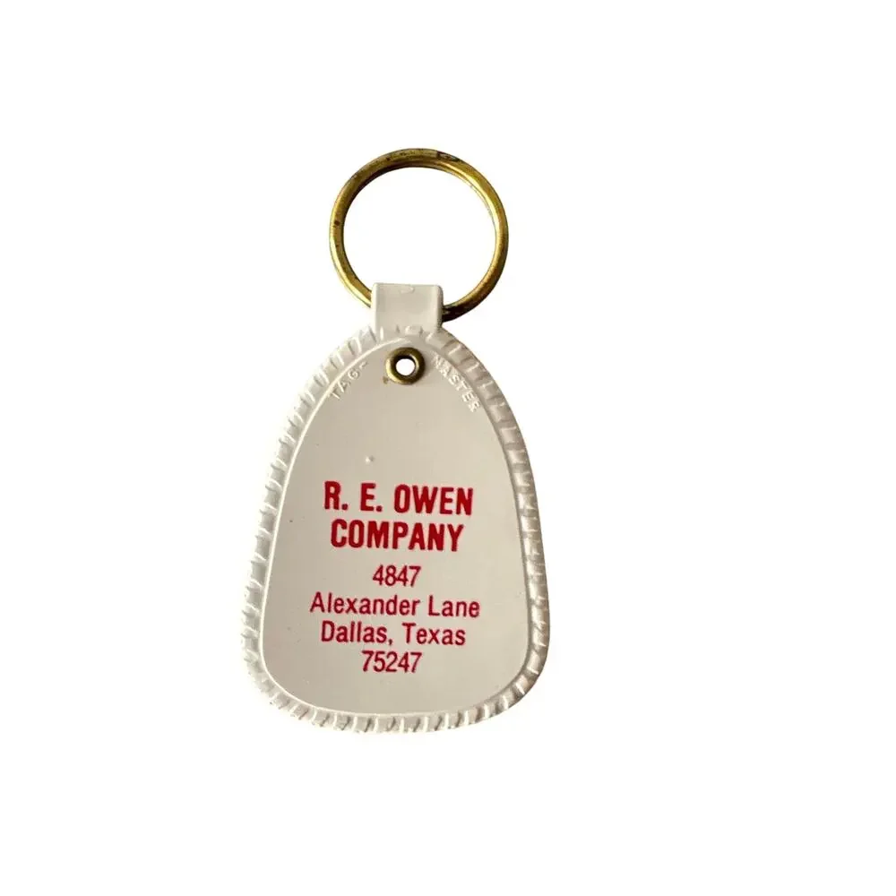 Vintage Petroleum Products Advertising Plastic Keychain R.E. Owen Company Dallas